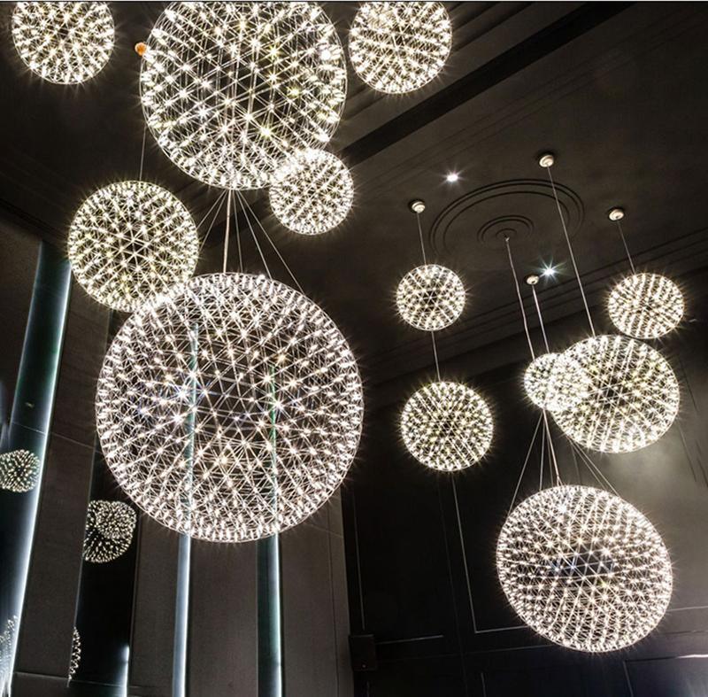 Silver Spark Ball Pendant Light