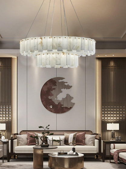 Celestial Alabaster Round Chandelier