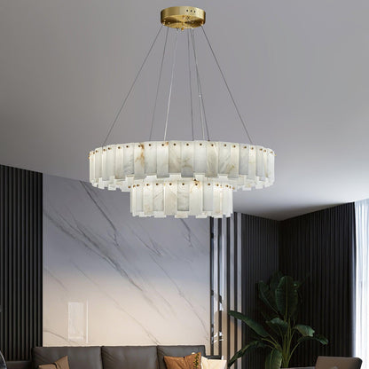 Celestial Alabaster Round Chandelier