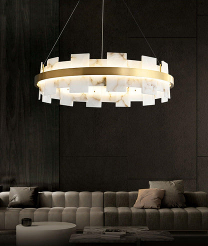 Alabaster Halo Chandelier