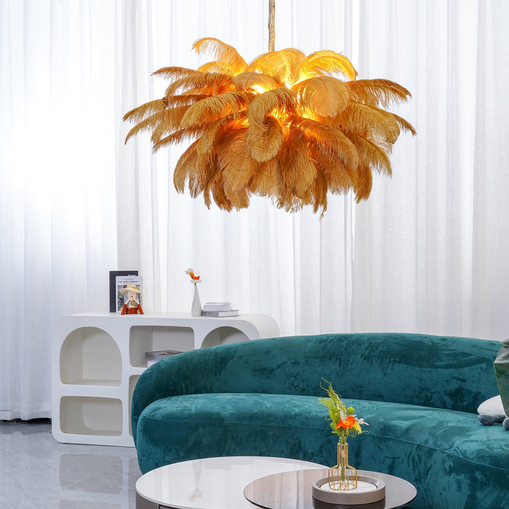 Ostrich Feather Chandelier