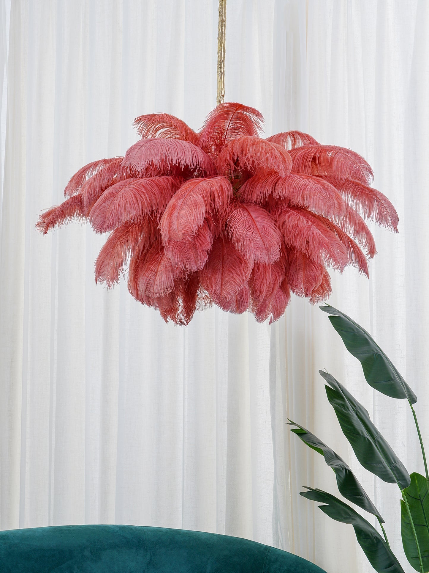 Ostrich Feather Chandelier