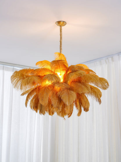 Ostrich Feather Chandelier