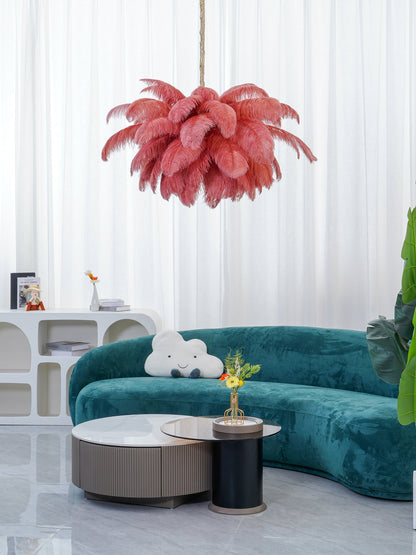 Ostrich Feather Chandelier