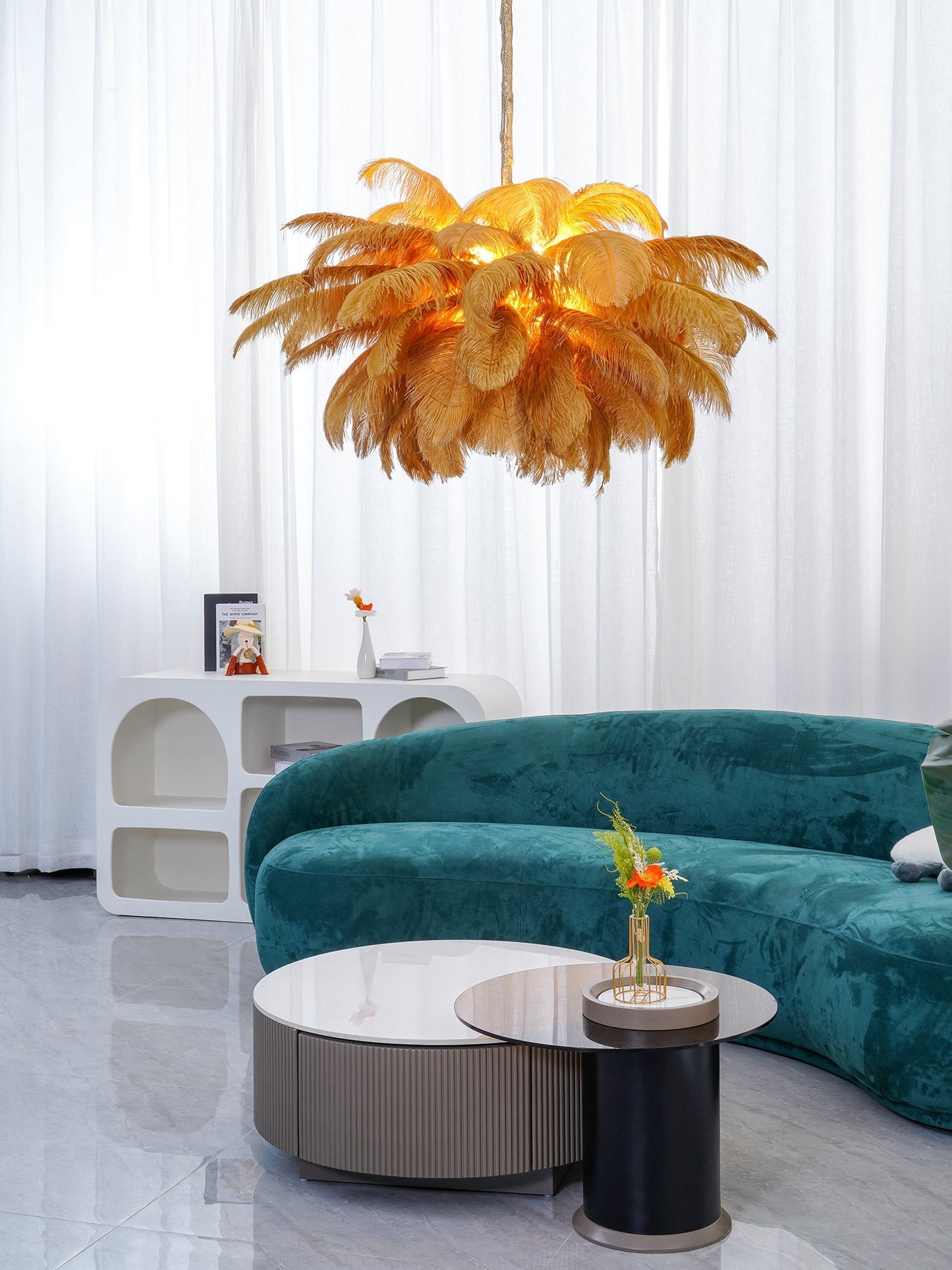 Ostrich Feather Chandelier