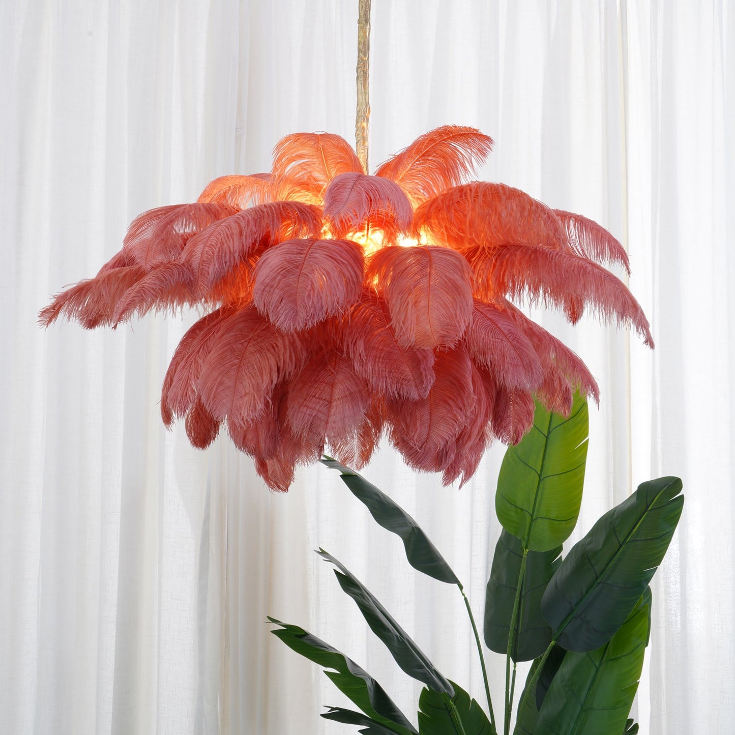 Ostrich Feather Chandelier