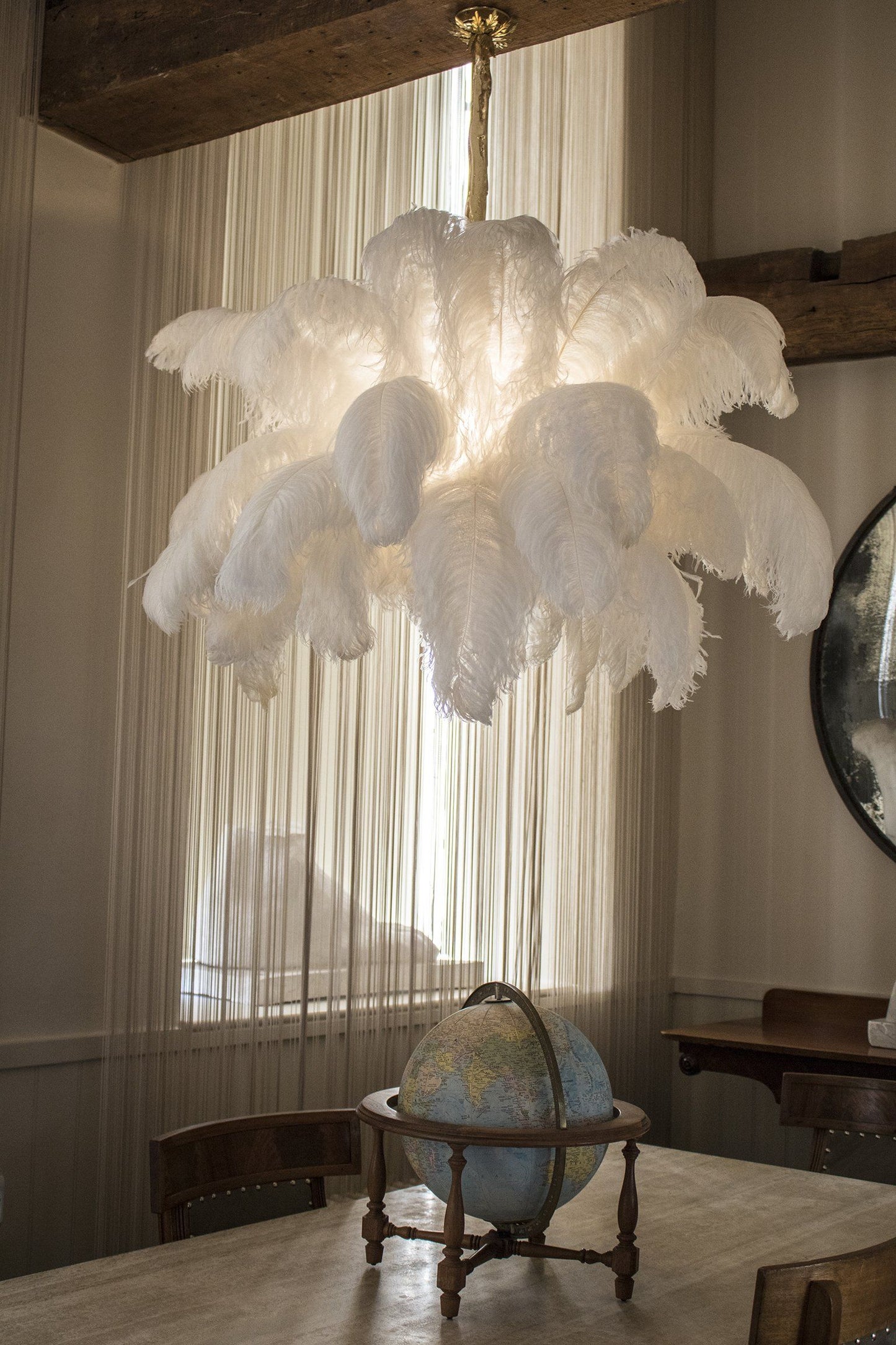 Ostrich Feather Chandelier