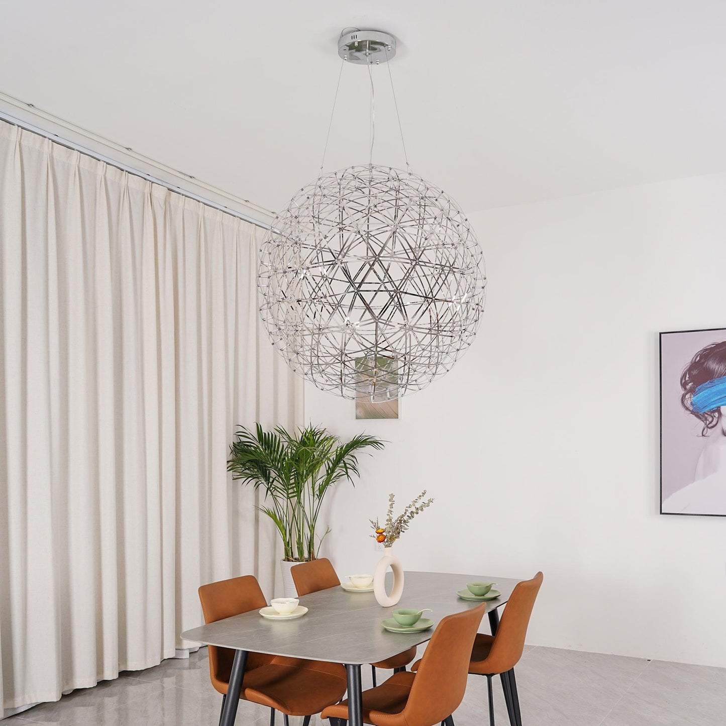 Silver Spark Ball Pendant Light