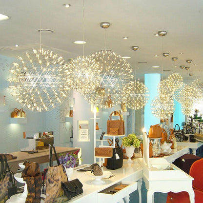 Silver Spark Ball Pendant Light