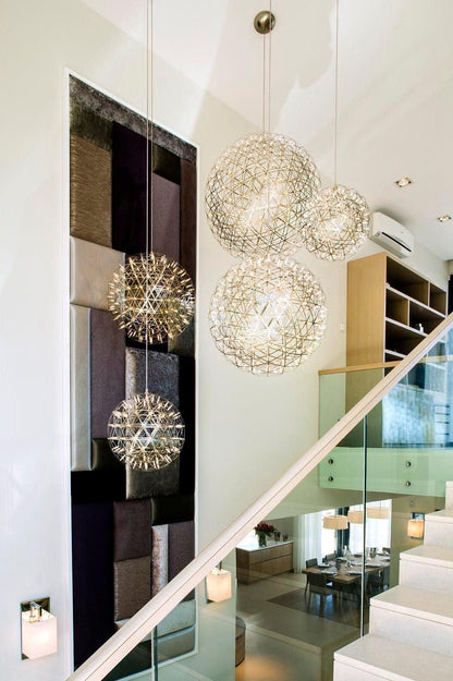 Silver Spark Ball Pendant Light