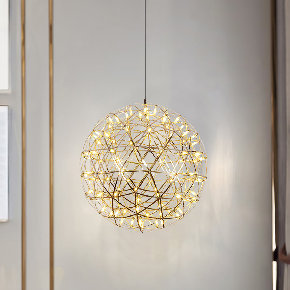 Silver Spark Ball Pendant Light