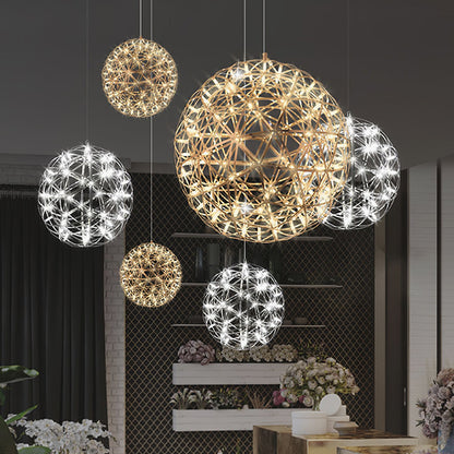 Silver Spark Ball Pendant Light