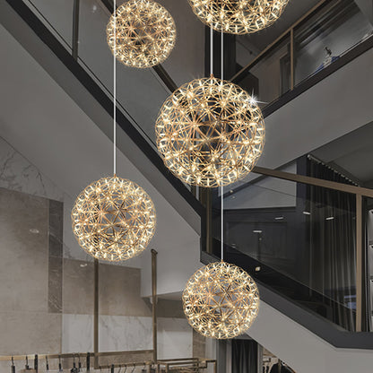 Silver Spark Ball Pendant Light