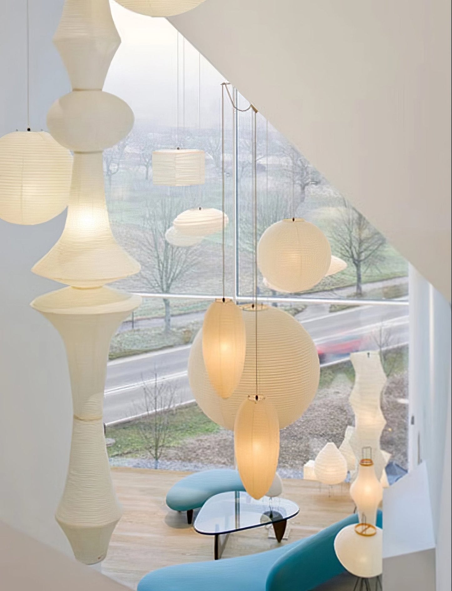 Washi Paper E Pendant Light